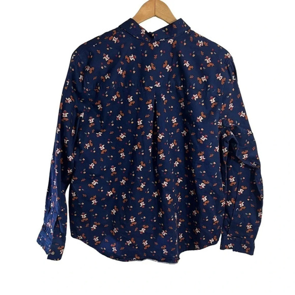 Karen Scott Halloween Fall Button Up Shirt Large Scarecrow All Over Pattern Top - Picture 2 of 6